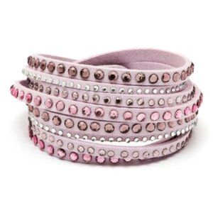 Pink rhinestone wrap bracelet